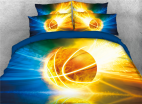 3D Basketball with Light Printed 4-Piece Bedding Sets