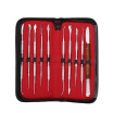 10PCS Wax Carving Tool Set Stainless Steel Dental Tools Versatile Kit Dental Lab Equipment With PU Holder Case