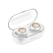 BT50 Auto Pairing Wireless Earphones Sweatproof Sport Headset Stereo Noise Cancellation Audio Headphones WhiteGolden