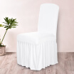 Pleated Solid Color Ruffled Stretchable Removable Washable Home Dining Chair Cover Spandex Seats Slipcover for Wedding Party Hotel