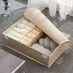 Green underwear storage box cotton&linen polyester drawer finishing box layered storage box extra large with cover beige