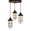Baycheer HL422465 Modern Style Three Light Foyer Indoor LED Multi Light Pendant with Metal Cage