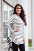 Striped ladys long sleeved jacket
