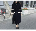 The new Korean loose woolen overcoat for autumn&winter 2018 is a long medium&thick woolen overcoat women