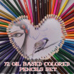 72 Color Premium Pre-Sharpened Oil Based Colored Pencils Set for Kids Adults Artist Art Drawing Sketching Writing Artwork Coloring