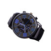 Hombres De Moda De Acero Inoxidable De Lujo De Cuarzo Deportivo De Silicona Banda Dial Reloj De Pulsera Royalblue