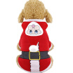 Pet Coral Cotton Hoodie Christmas Santa Cosplay Costume Warm Hooded Tops Festival Decoration