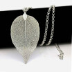 YISHIZHIAI New True Leaf Silver&Silver Necklace Leaf Pendant Sweater Chain 4269