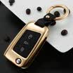 Digaren Volkswagen brand new magotan special car key bag Magotan b8L key set car leather key ring protective case - A smart platinum gray