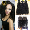 Kason Peruvian Virgin Hair With Closure Kinky Curly Human Hair 3 Bundles With Lace Closure Bleached Knots Baby Hair 100 Grade 8A