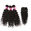 brazilian virgin hair with closure 100 remy hair virgin silk based deep wave closure 100g Cutile Kept Can Be Colored