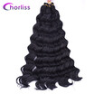 Chorliss 22" Deep Wave Hair Crochet Braids Black Synthetic Ombre Braiding Hair Extensions 80gpack