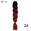 Silky Strands 24 100g Ombre Synthetic Braiding Hair Extensions For Crochet Braids Kanekalon Jumbo Braids Two Tone Ombre Color 1p