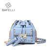 BAFELLI crossbody bags for women split leather tassel rivet bucket high quality shoulder bag 5 colors red bolsos mujer women bag