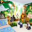 Custom 3D Wall Mural Wallpaper Cartoon Animals World For Children Lion Elephant Monkey Photo Wallpaper Kids Bedroom TV Backdrop