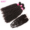 Bhf Hair Unproccessed Human Hair 3 Bundles With Closure Peruvian Virgin Hair Kinky Curly