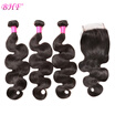 BHF Hair Peruvian Virgin Hair With Closure Body Wave With Closure 3 Bundles With Closure 8"-26" Hair Extensions