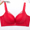 Urban Beauty Special Comfortable No Steel Ring Bra Gathered Sexy Lace Thick Mold Cup Underwear Bra YB6503 Big Red 3475B Cup
