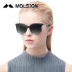 Mosen sunglasses female cat eye-style tide sunglasses glasses polarized contrast driving mirror MS1206 J01 bright stone color gray point gray