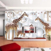 Custom Photo Wallpaper Painting Modern 3D Stereoscopic Giraffe Living Room TV Background Wall Mural Wallpaper For Bedroom Walls