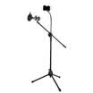 OWN L02 Microphone Floor Stand Mobile Phone K song Live Recording Concert Microphone Stand With Three Phone Clips