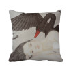 Beauty Black Swan Chinese Style Watercolor Polyester Toss Throw Pillow Square Cushion Gift
