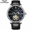 Mens Top Brand Luxury Tourbillon Automatic Mechanical Watch Mens Casual Fashion Leather Strap Skeleton Watch