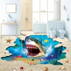 Free Shipping Underwater World Big Shark Submarine floor wallpaper living room square self-adhesive floor mural 250cmx200cm