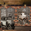 Custom Mural Wallpaper 3D Retro Vintage Car Brick Wall Murals Cafe Restaurant KTV Bar Backdrop Wall Papers Decor Papel De Parede