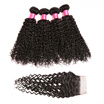BHF Hair 100 Virgin Hair Brazillian Curly Hair With Closure 4 Bundle Deals Curly Weave Human Hair With Closure
