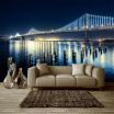 3D Wallpaper For Wall Custom Modern Bridge Riverside Night Scene Photo Mural Wall Paper Living Room TV Sofa Backdrop Wall Cover