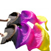 1 Pair Dance Fans Bamboo Ribs Natural Silk Stage Performance Props Dye Fans Belly Dance Silk Fan BlackPurpleRoseYellow