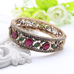 Simulation Jewelry Women Turkish Bangles Flower Cuff Resin Bracelets Arab Ethnic Antique Pulseiras Feminino Ladies Favorite Gift
