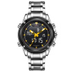 Naviforce 9050 Men Luxury Brand Full Steel Quartz Clock Digital Led Male Sport Watch
