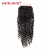 Hotlove Hair Kinky Curly Lace Closure Free Part 44 Size Virgin Human Hair 8"-20" Natural color