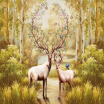 3D Photo Wallpaper Custom Nordic Forest Oil Painting Elk Large Murals Non-woven Wallpaper For Living Room Sofa Murales De Pared