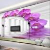 Customize Any Size 3D Flower TV Background Wall Paper Space Extending Living Room Bedroom Non-woven Mural Wallpaper Phalaenopsis