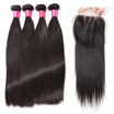 Bhf Hair Bundles With Closure Straight Weave Brazilian Virgin Hair Free Shipping