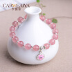 Carweaiya strawberry crystal bracelet with Pandora style pendants ladies bracelets love stone forever love