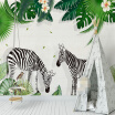 Custom 3D Photo Wallpaper For Kids Room Creative Hand Painted Zebra Green Tree Leaf Children Bedroom Decor Wall Sticker Mural