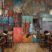 Custom 3D Wallpaper European Style Vintage Wood Fiber Photo Mural Restaurant Clubs KTV Bar Interior Decor Wallpaper Papel Tapiz