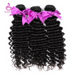 Silkswan Peruvian hair 100 Human Hair Bundles Natural Black Deep Wave Hair Weave 8-28Inch