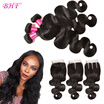 BHF Hair Indian Virgin Hair Body Wave With Lace Frontal Closure 44 8A Unprocessed Virgin Hair