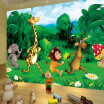 Custom 3D Mural Wallpaper Green Forest Cartoon Animals Children Room Bedroom Photo Background Wall Painting Wallpaper For Kids