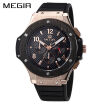 MEGIR Reloj De Cuarzo Original De Los Hombres Reloj De Silicona Reloj Deportivo De Gran Esfera Reloj De Los Hombres Cronógrafo Reloj De Pulsera 3002 R