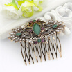 Vintage Indian Resin Flower Hairwear Hair Comb Hair Clips Hairpins Hijab Headdress Comb Turkish Bride Jewelry Antique Gold Color