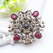 Turkish Brooch Symmetric Arabesque Women Jewelry Antique Gold Color Broches Resin Brooches Ladies Hijab Scarf Pins Cap Badge