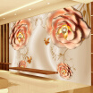 High Quality Custom 3D Wall Murals Wallpaper Luxury 3D Stereoscopic Embossed Peony Flower Living Room Background Decor Painting