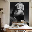 Classic Retro Black And White Character Monroe Entrance Photo Wallpaper Living Room Restaurant Simple Background Wall Paintings