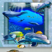 Free shipping custom living room bathroom home decoration 3D Underwater World Background Wall wallpaper floor roll 250cmx200cm